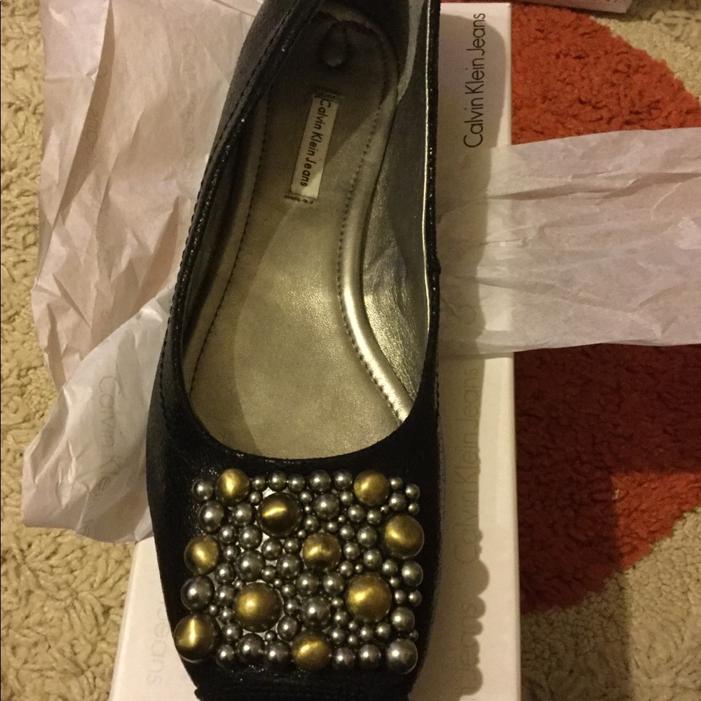 Brand New Calvin Klein Bejeweled Flats